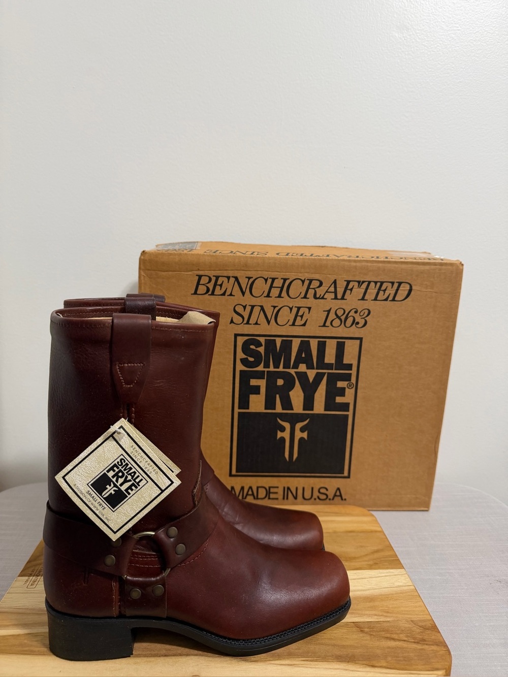 Frye NEW Youth Vintage Small Frye Pull On Harness Boots Size 3.5 #267063
